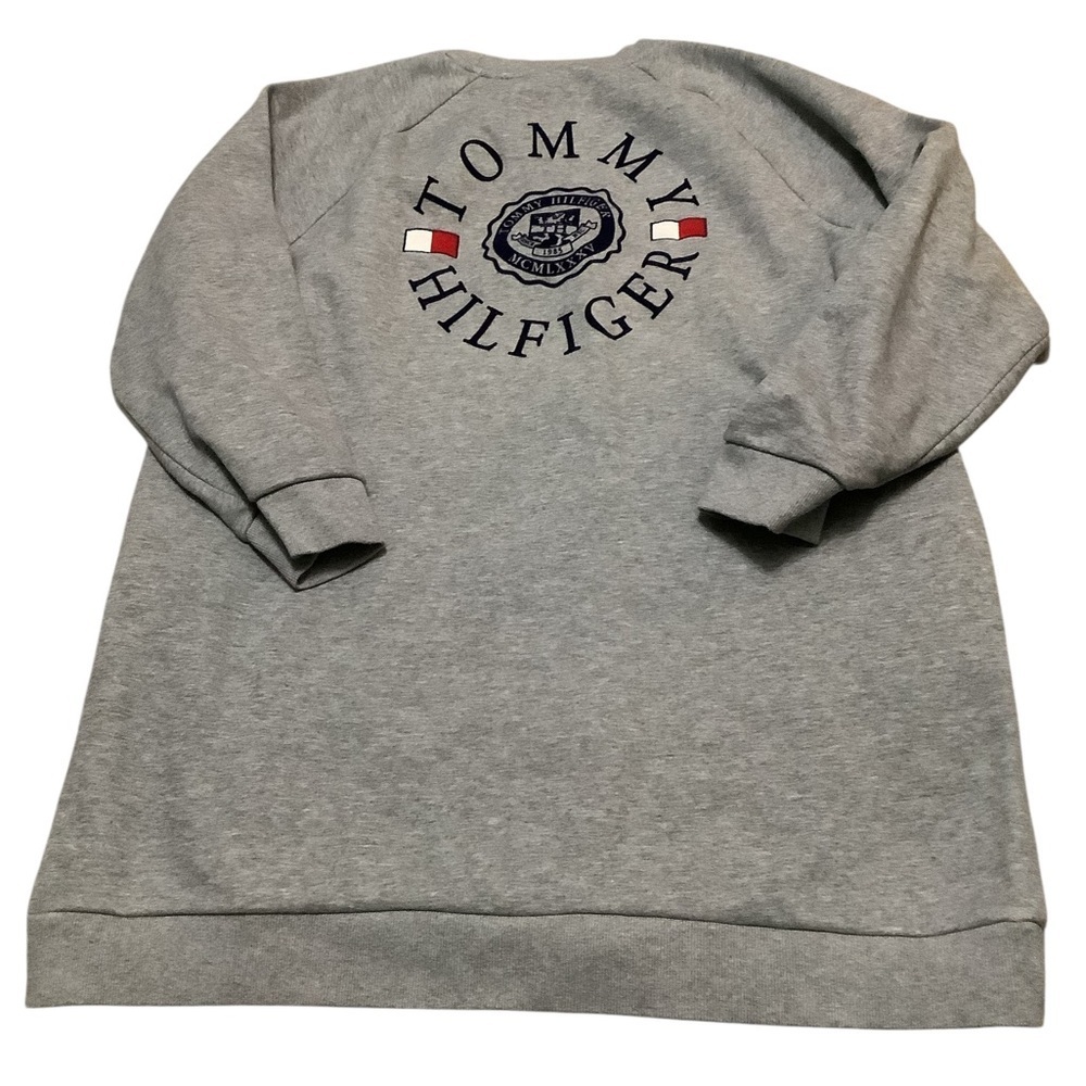Tommy Hilfiger Gray Crewneck with Red and White Trim